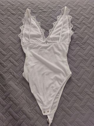 Body encaje blanco Pull&Bear - Talla XS