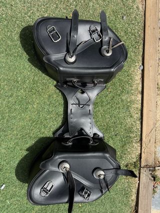 Alforjas cuero moto artesanales