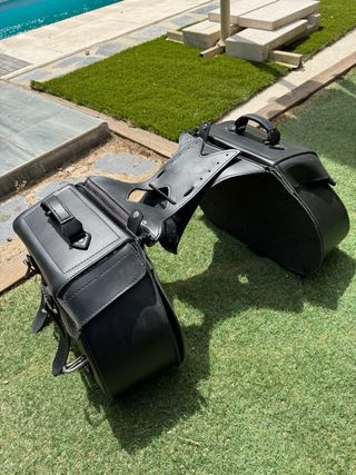 Alforjas cuero moto artesanales