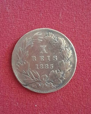 Moneda 10 Reis 1885 Portugal