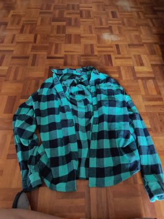 Camisa cuadros hombre verde-negro