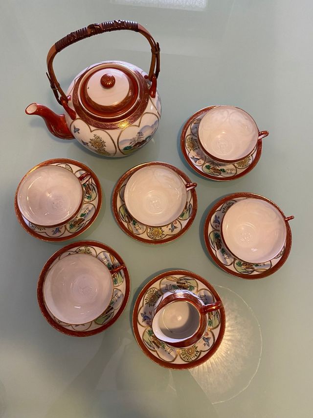 Servizio tè giapponese composto da 5 tazze 