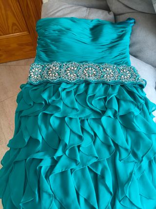 Vestido Pronovias turquesa fiesta