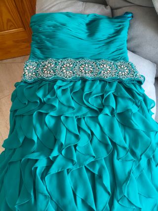 Vestido Pronovias turquesa fiesta