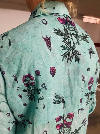 Camisa seda Adolfo Domínguez L turquesa