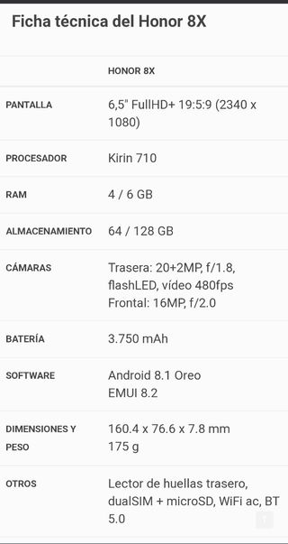 Honor 8X Azul - Smartphone
