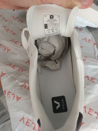 Zapatillas Veja blancas y verdes