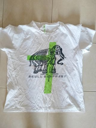 T-shirt bianca Skull Elephant