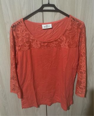Maglia Benotti arancio pizzo