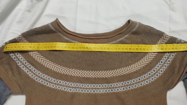 Vestido lana marrón-gris