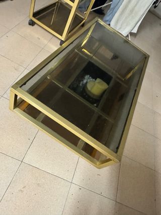Mesa centro vintage dorada 70,80