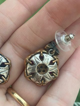 Pendientes plata rubí 