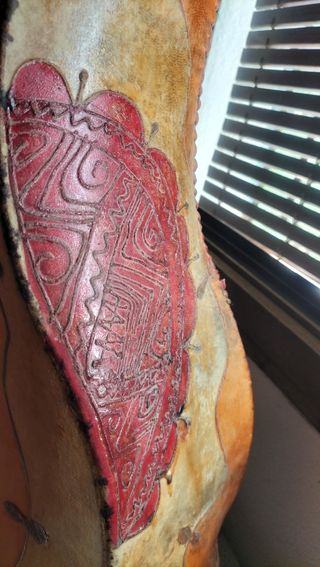 Lámpara árabe pie forja - beige/naranja/roja
