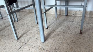 Mesa cristal + 4 sillas metal