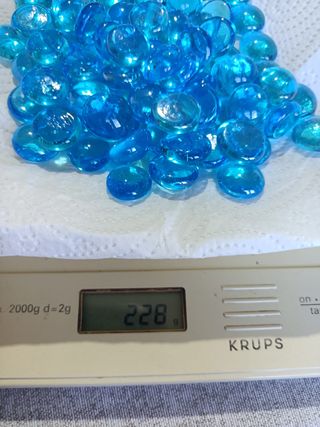 sassolini di vetro decorativi blu e verde acqua