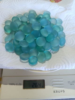 sassolini di vetro decorativi blu e verde acqua