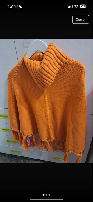Poncho de lana - Naranja