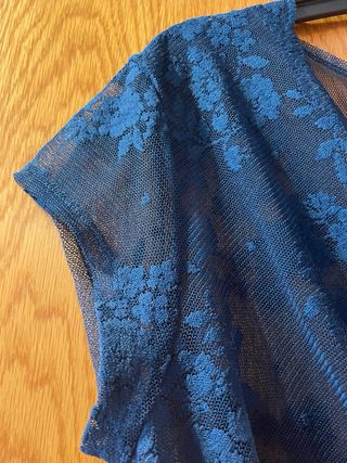 Top de tull de H&M azul azufre