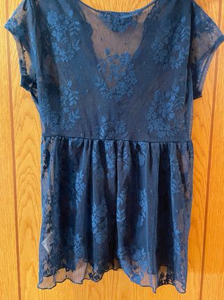 Top de tull de H&M azul azufre