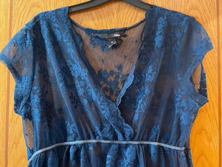 Top de tull de H&M azul azufre