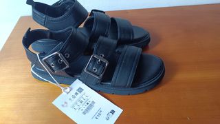 Sandalias Pull Bear negras - Talla 38