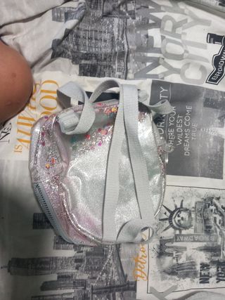 Mochila Brillante Plateada