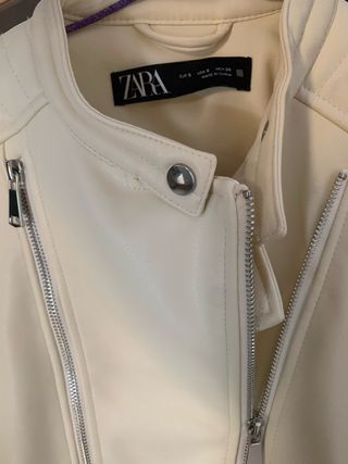 Chaqueta Zara piel beige