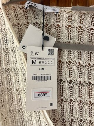 Mono blanco Zara - Talla M