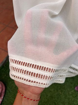 Vestido Mango blanco encaje talla L