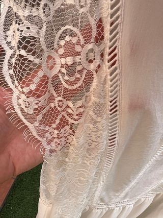 Vestido Mango blanco encaje talla L