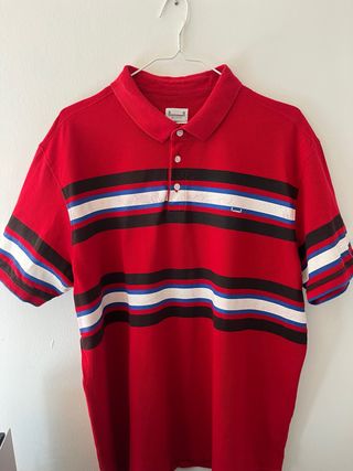 Polo Adolfo Domínguez XXL rojo rayas