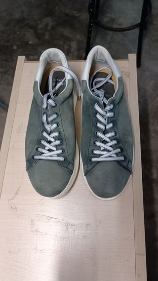 Zapatillas hombre grises y azules