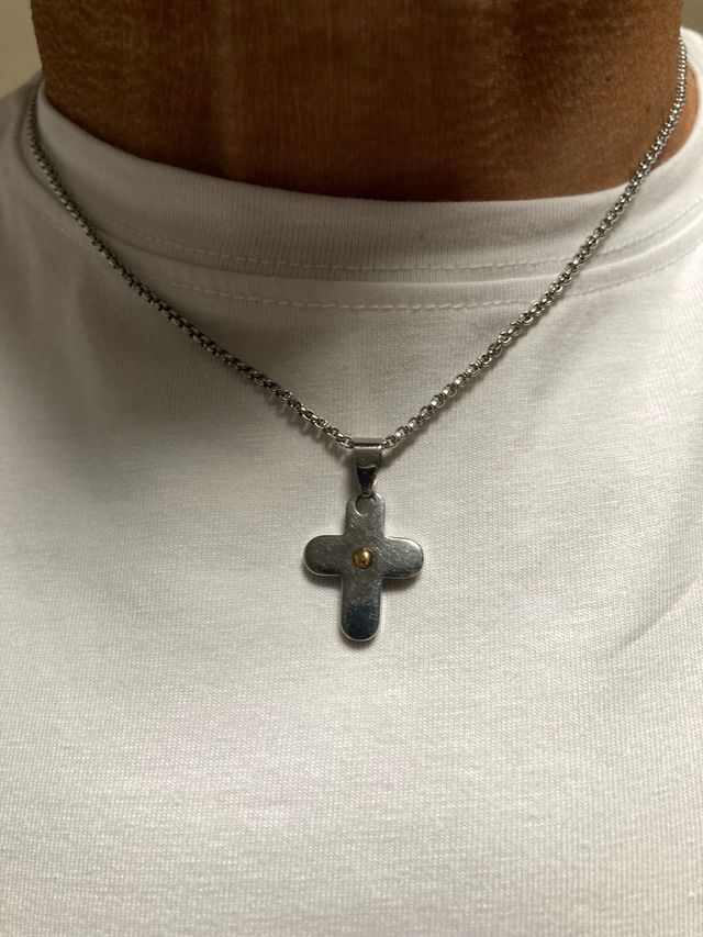 Collana croce in acciaio
