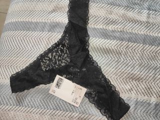 3 tangas encaje negro - Talla M