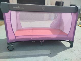 Cuna viaje Asalvo bebé rosa