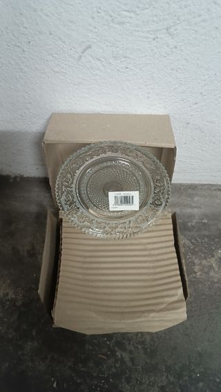 6 platillos de cristal tallado