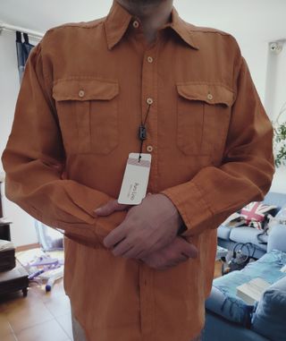 Camicia Puro Lino Arancione