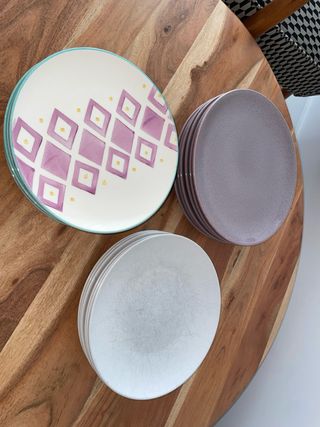 16 piatti piani - 3 set + regalo 4 ciotole