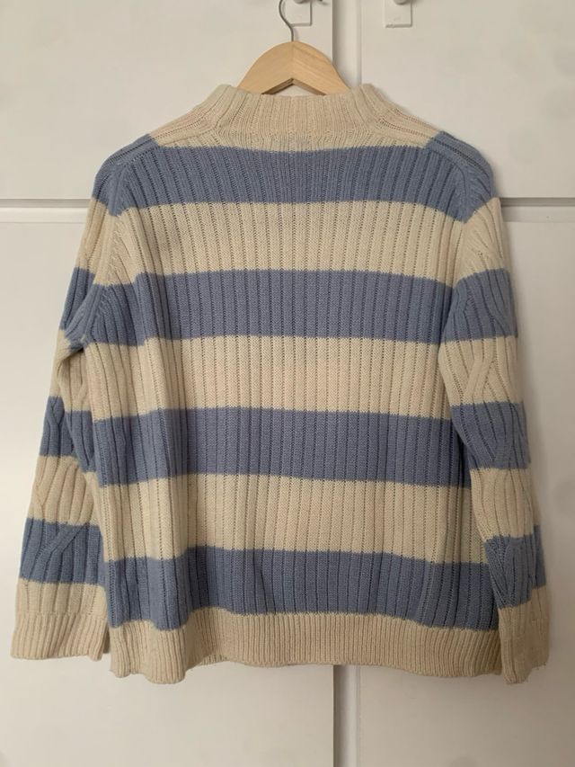 Suéter rayas Mango beige-azul