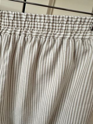 Lote 2 pantalones rayas beige/rosa