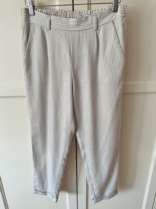 Lote 2 pantalones rayas beige/rosa