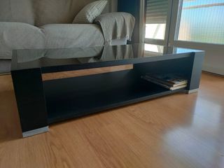 Mesa centro negra - madera y cristal