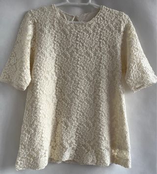 Blusa Massimo Dutti encaje beige