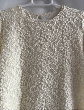 Blusa Massimo Dutti encaje beige