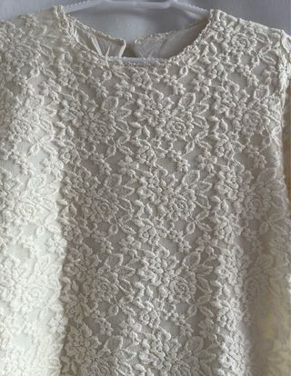 Blusa Massimo Dutti encaje beige