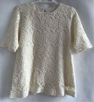 Blusa Massimo Dutti encaje beige