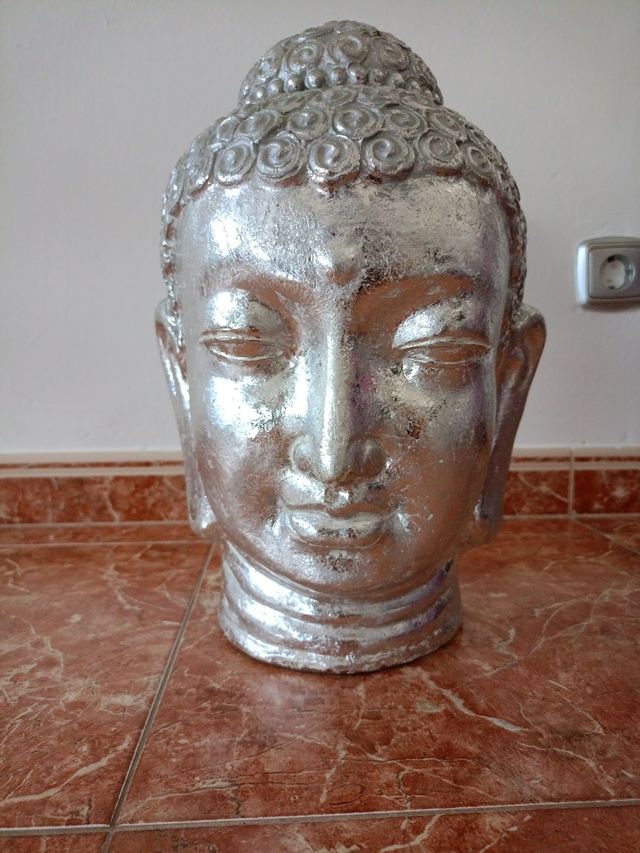 Cabeza Buda plata - Decoración