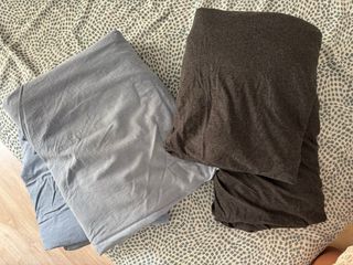 Sábanas bajeras ajustables - Algodón - Azul y Gris