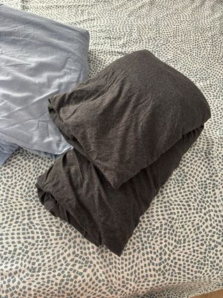 Sábanas bajeras ajustables - Algodón - Azul y Gris