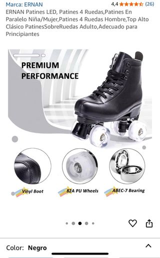 Patines LED 4 ruedas ERNAN sin estrenar. Talla 37